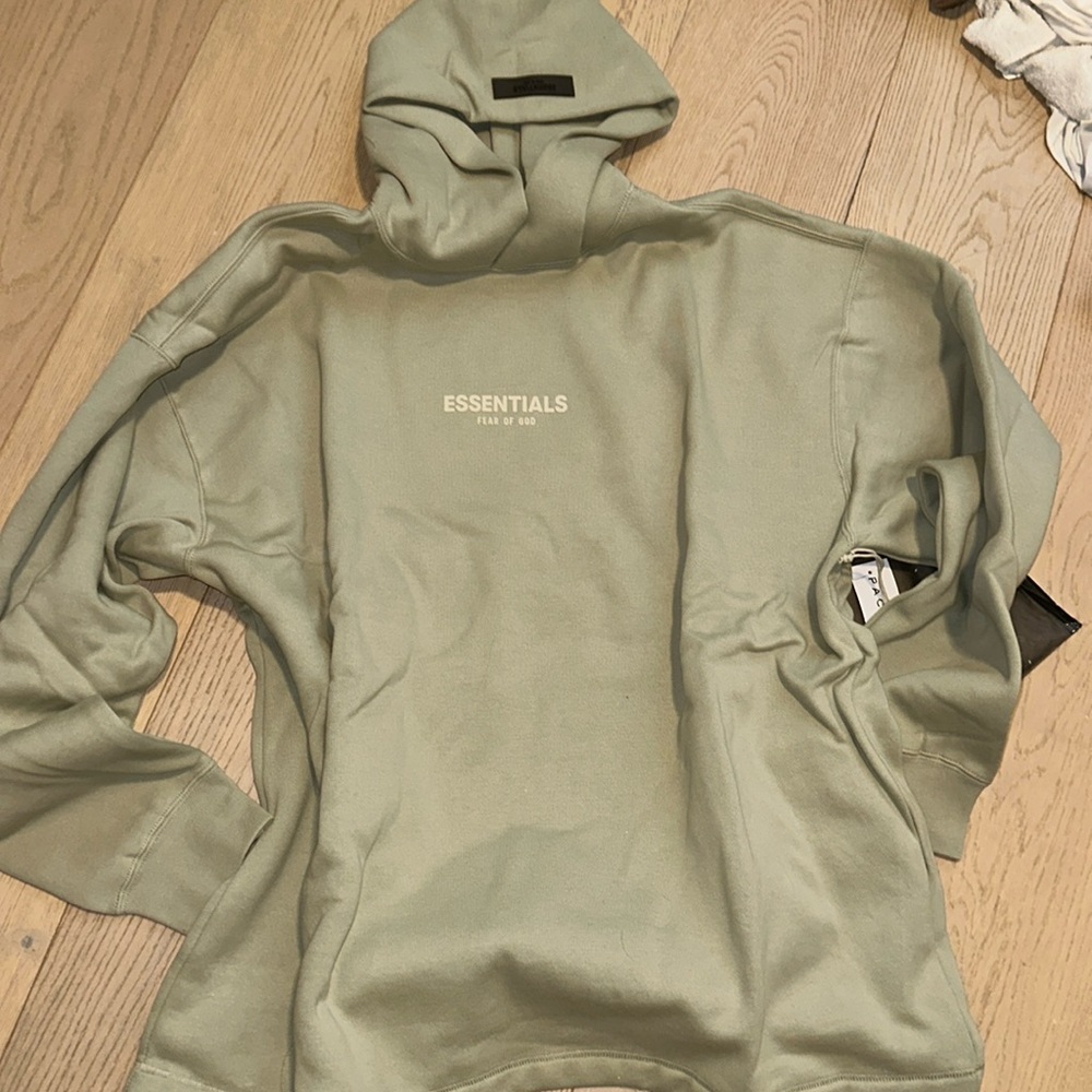 Authentic Fear of God Essentials Relaxed Hoodie Seafoam Green Men’s M